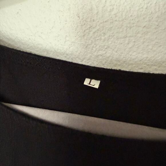 Women's Black Linen Blend Asymmetrical Hem Dress Size Large - Picture 7 of 12